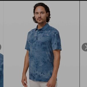 Lululemon Evolution Polo Wash Diamond Dye True Navy Chambray Small